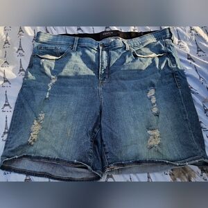 Torrid Sky High Skinny Bermuda Denim Shorts